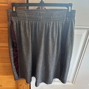 Gray Athletic Shorts with Maroon Accents size M